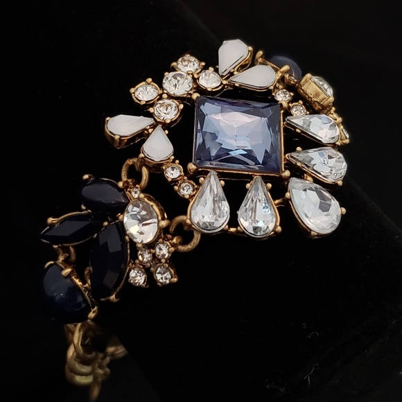 J. Crew Jewelry - NWOT! J. Crew Statement Bracelet Blue Rhinestones